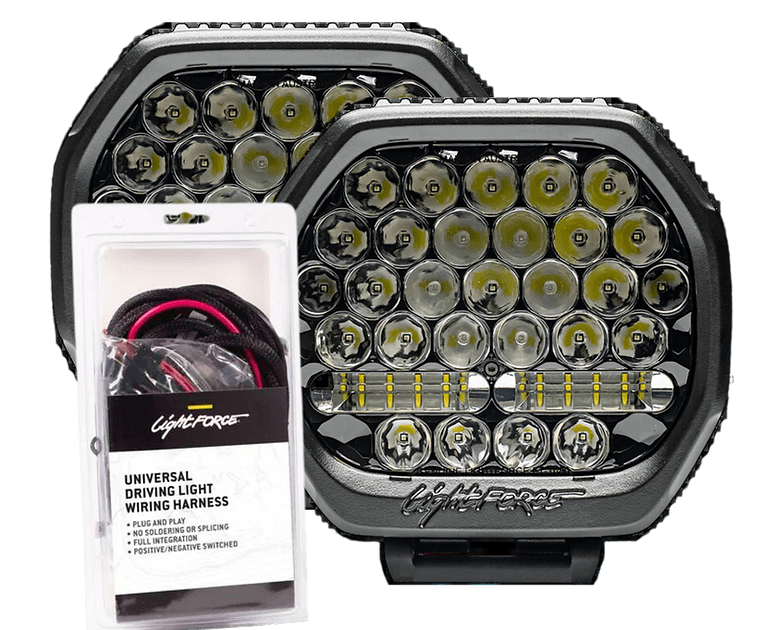 LightForce BEAST LED Driving Lights (Pair) + Universal Wiring Harness