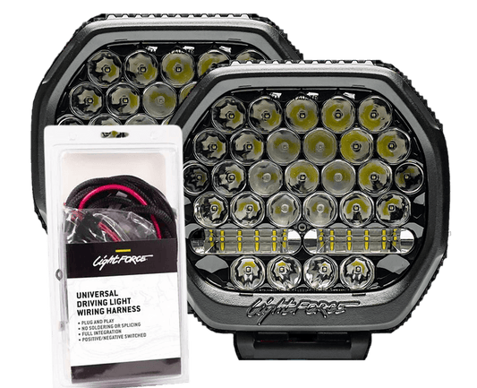 LightForce BEAST LED Driving Lights (Pair) + Universal Wiring Harness