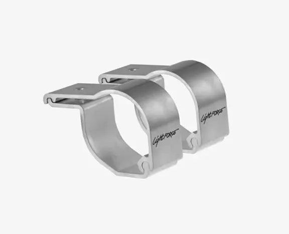 LightForce Pair of Bar Clamps (Polished) to suit 44mm and 51mm Diameter Bars