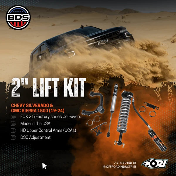 Off-road Industries BDS 2" Lift Kit FOX 2.5 Coilover Chevrolet Silverado / GMC Sierra 1500 4WD (19-24)