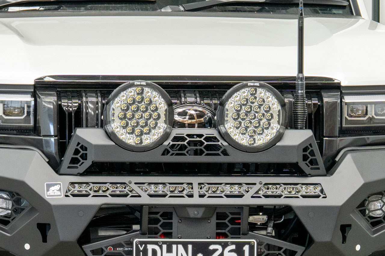 Offroad Animal Rally Hoop to suit Predator Bar for Toyota LandCrusier 250 Series style with 9" Arse Kicker lights