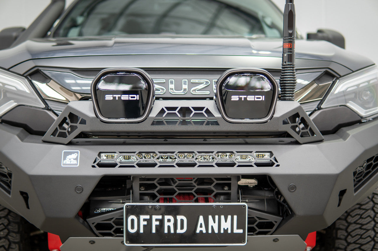 Offroad Animal Rally Hoop to suit Predator Bars with 8 Degree Top Face with 7" Stedi Type X EVO lights