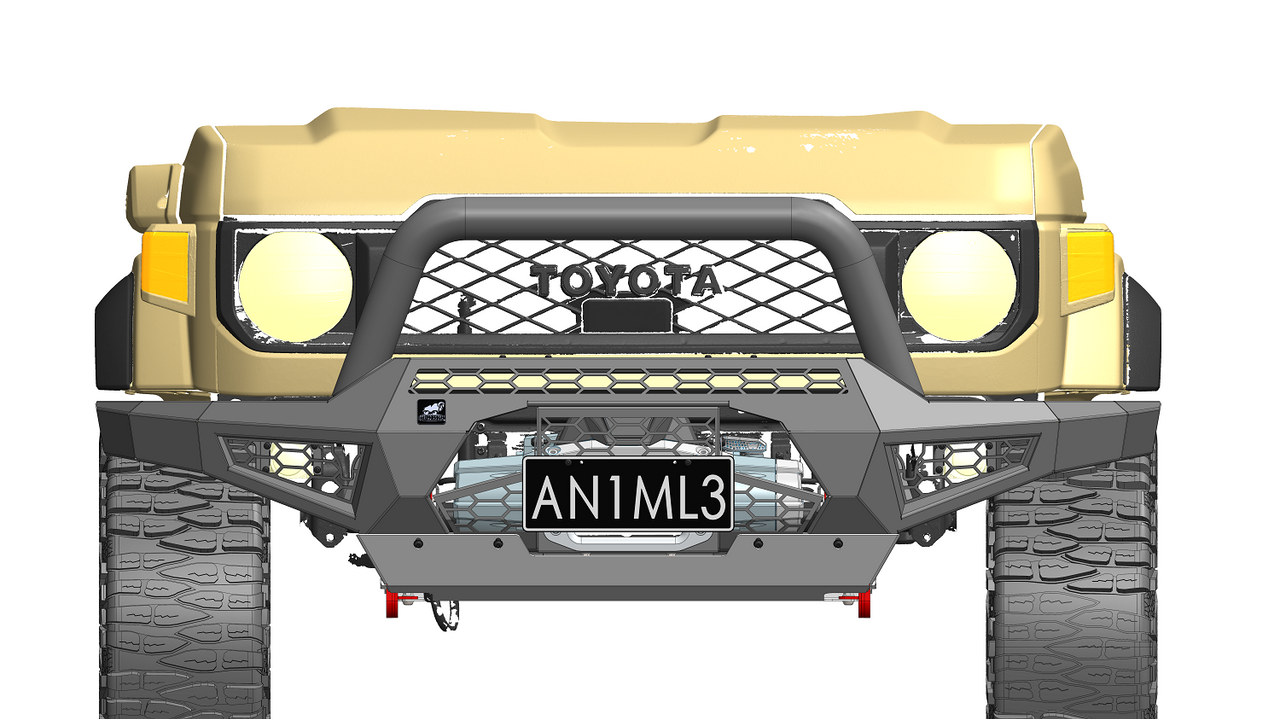 Offroad Animal Round 3" Hoop for ToyotaLandCruiser 70 series (face lift) Predator Bar