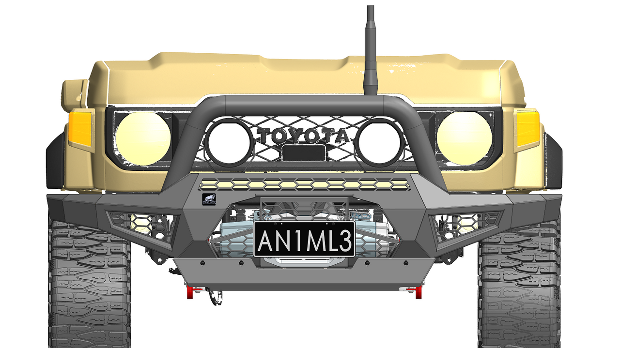 Offroad Animal Round 3" Hoop for ToyotaLandCruiser 70 series (face lift) Predator Bar