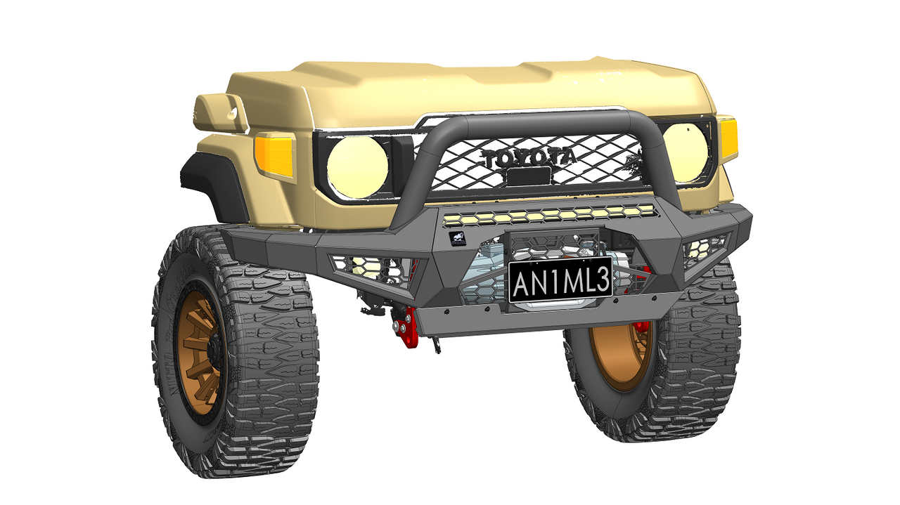 Offroad Animal Round 3" Hoop for ToyotaLandCruiser 70 series (face lift) Predator Bar