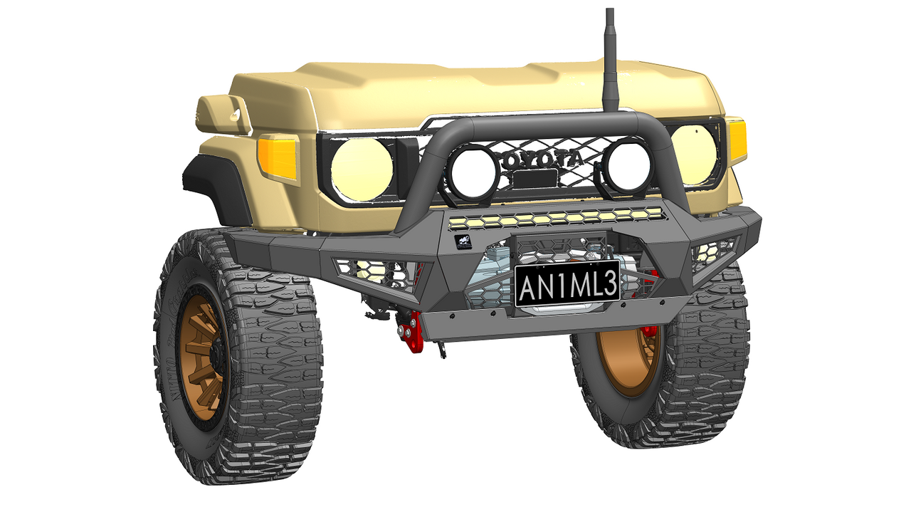 Offroad Animal Round 3" Hoop for ToyotaLandCruiser 70 series (face lift) Predator Bar