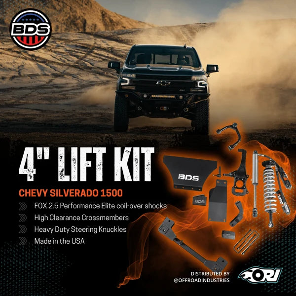 Offroad Industries BDS 4" Lift Kit FOX 2.5 Performance Elite Coilover Chevrolet Silverado 1500 (19-26)