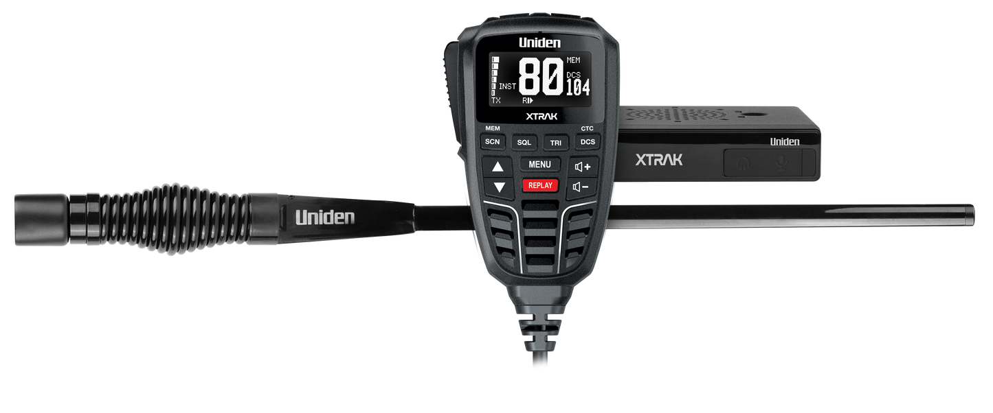 Uniden XTRAK 80 Adventure Pack UHF Radio and ATX890BKS Antenna