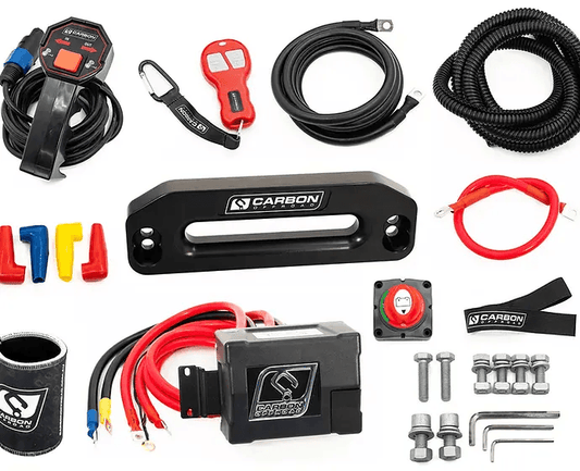 Carbon 12K - 12000lb Winch With Orange Hook V3