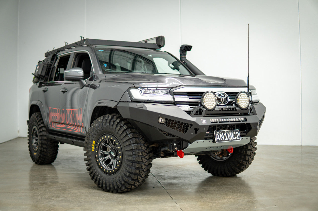 Offroad Animal Rally Hoop to suit Predator Bar for Toyota LandCrusier 300 Series style with 9" Arse Kicker lights