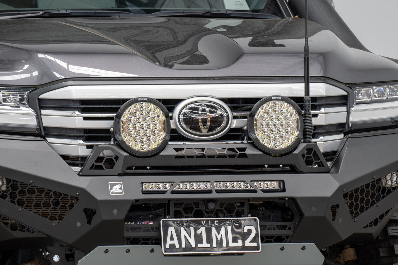 Offroad Animal Rally Hoop to suit Predator Bar for Toyota LandCrusier 300 Series style with 9" Arse Kicker lights