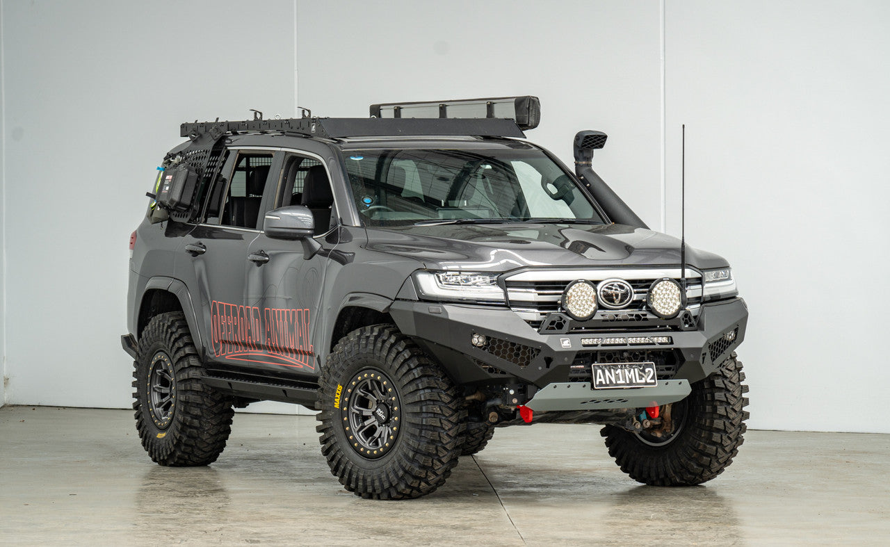 Offroad Animal Rally Hoop to suit Predator Bar for Toyota LandCrusier 300 Series style with 9" Arse Kicker lights