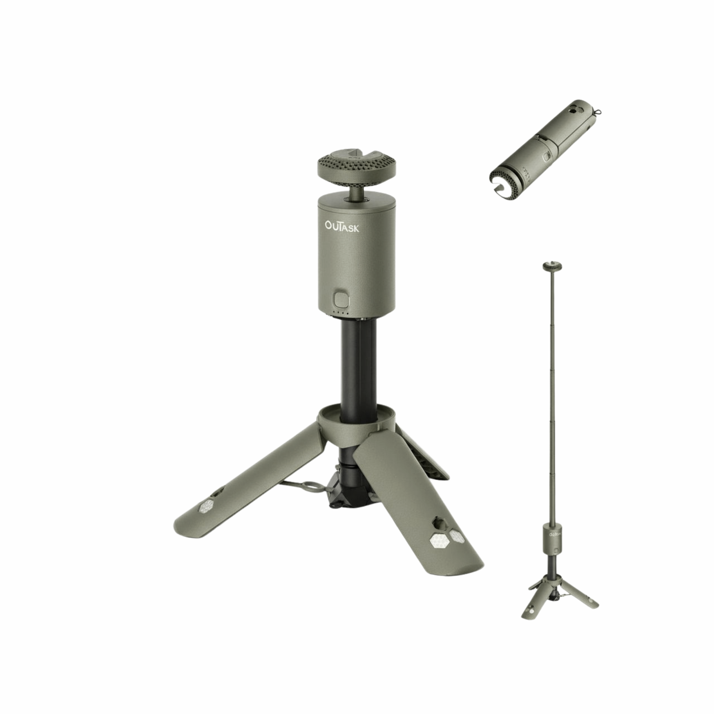 Outask Telescopic Magnetic LED Camp Light - Military Green