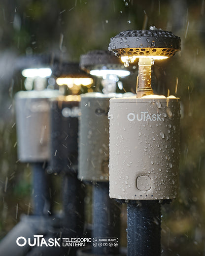 Outask Telescopic Magnetic LED Camp Light - Military Green