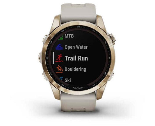 Garmin f_nix™ 7S Pro Sapphire Solar Edition Soft Gold with Light Sand Band 42mm