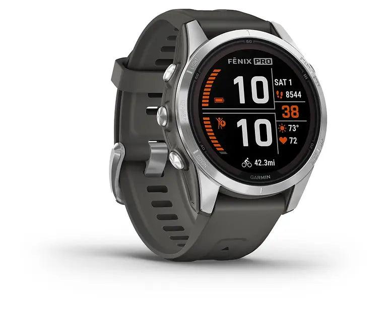 Garmin fenix™ 7S Pro Solar Edition - Silver with Graphite Band 42mm