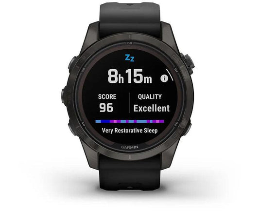 Garmin f_nix™ 7S Sapphire Solar Edition Carbon Grey Titanium Black Band 42mm