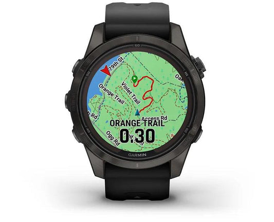 Garmin fenix™ 7S Pro Sapphire Solar Edition Carbon Gray Titanium Black Band42m